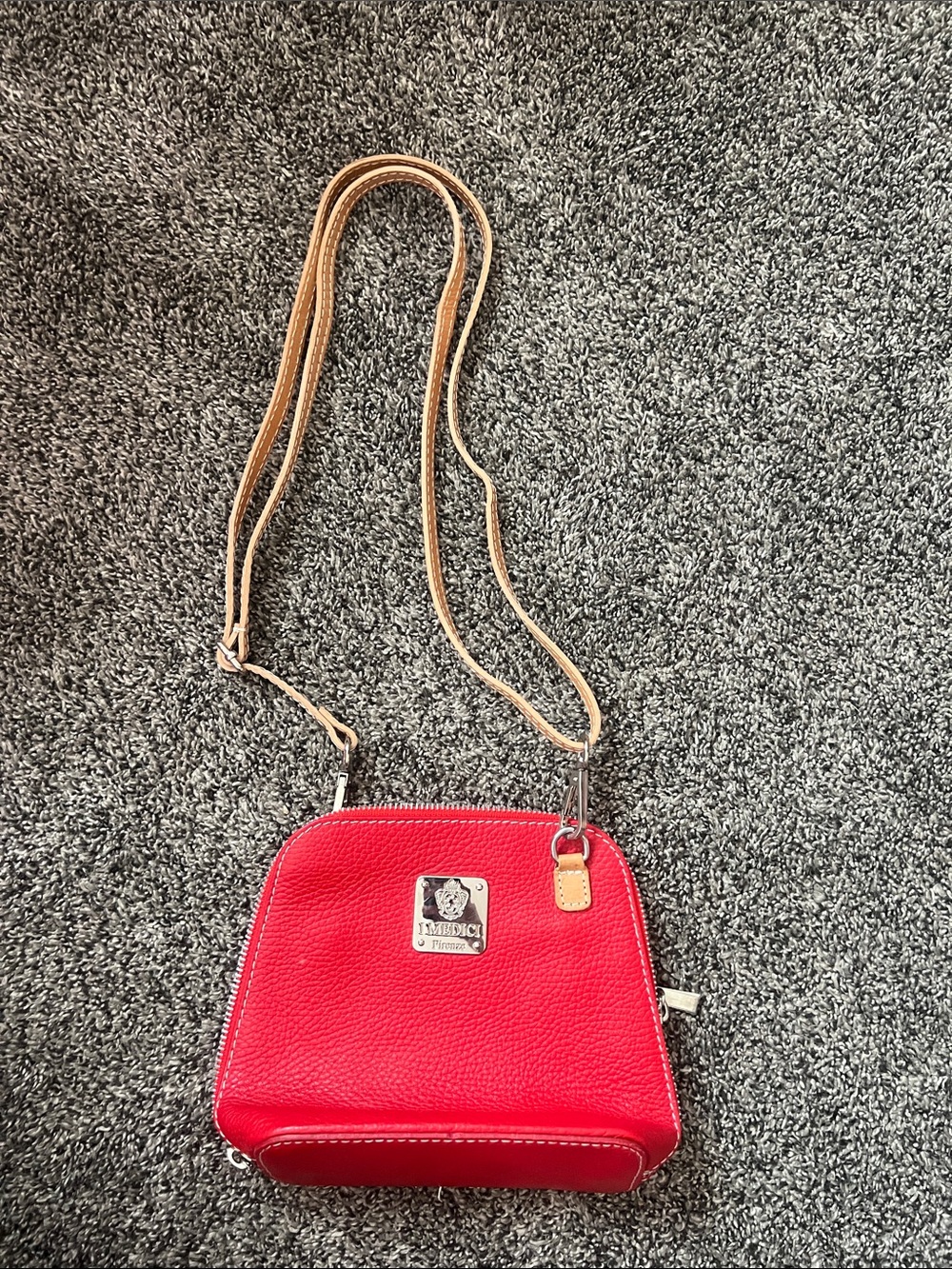 Handcrafted in Florence, Italy, Red Crossbody Bag